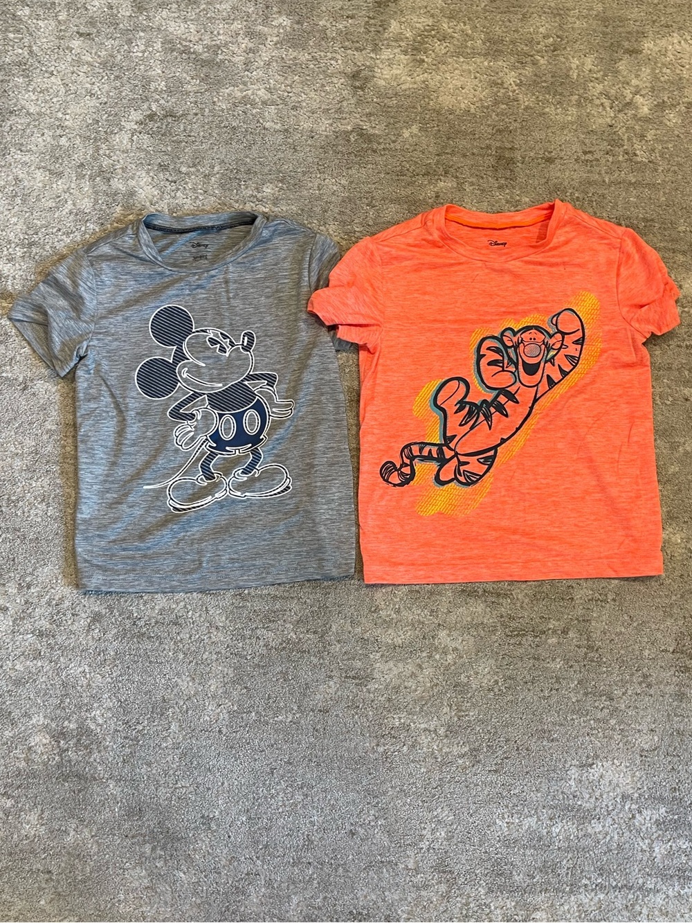 Disney Gray Mickey & Orange Tigger Kids' Short-Sleeve Active Tees